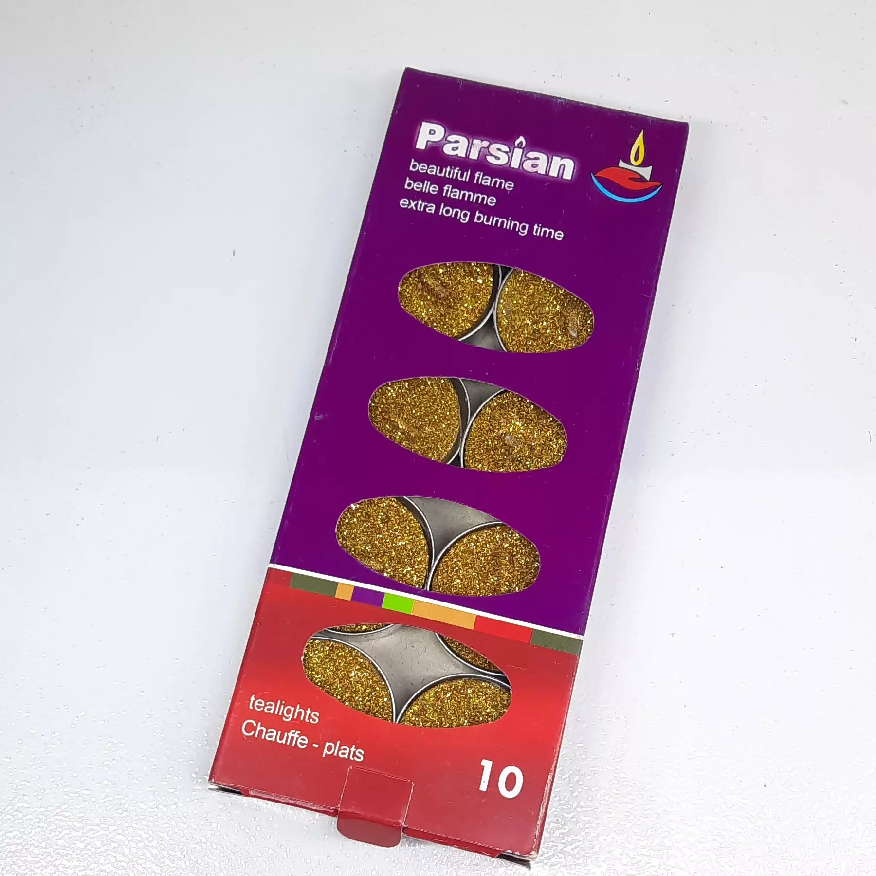 شمع وارمر اکلیلی 10 عددی طلایی (3 ساعت سوز)