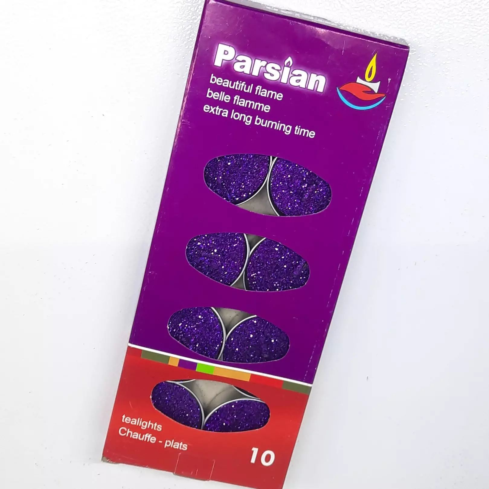 شمع وارمر  اکلیلی 10 عددی بنفش (3 ساعت سوز)