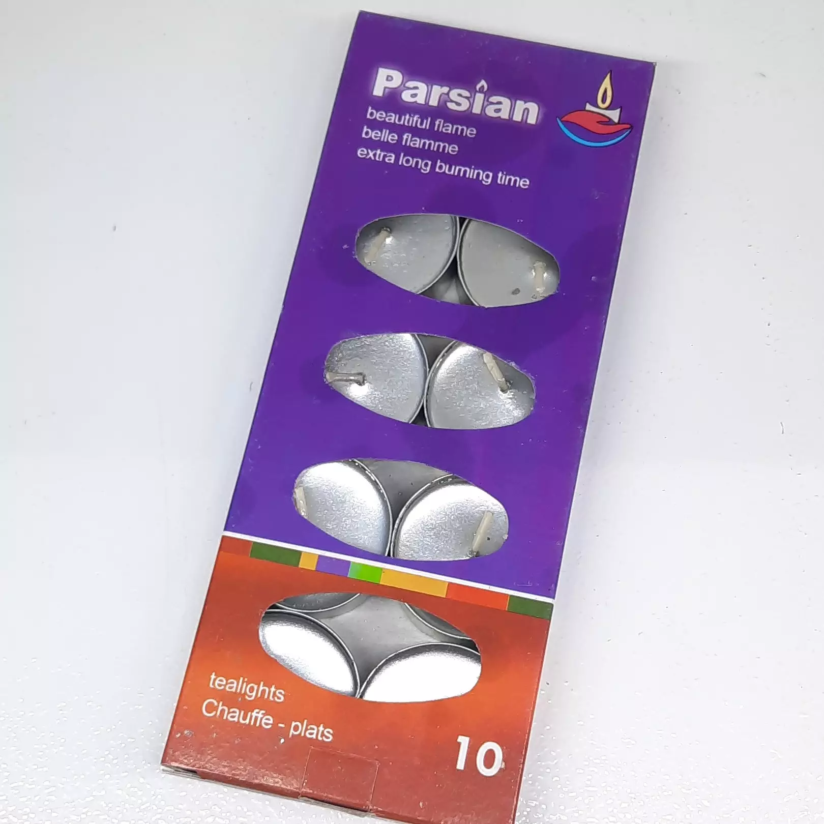 شمع وارمر 10 عددی نقره ای (3 ساعت سوز)