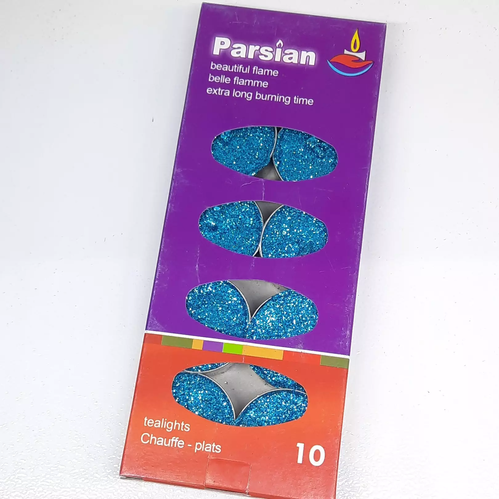 شمع وارمر  اکلیلی 10 عددی آبی (3 ساعت سوز)