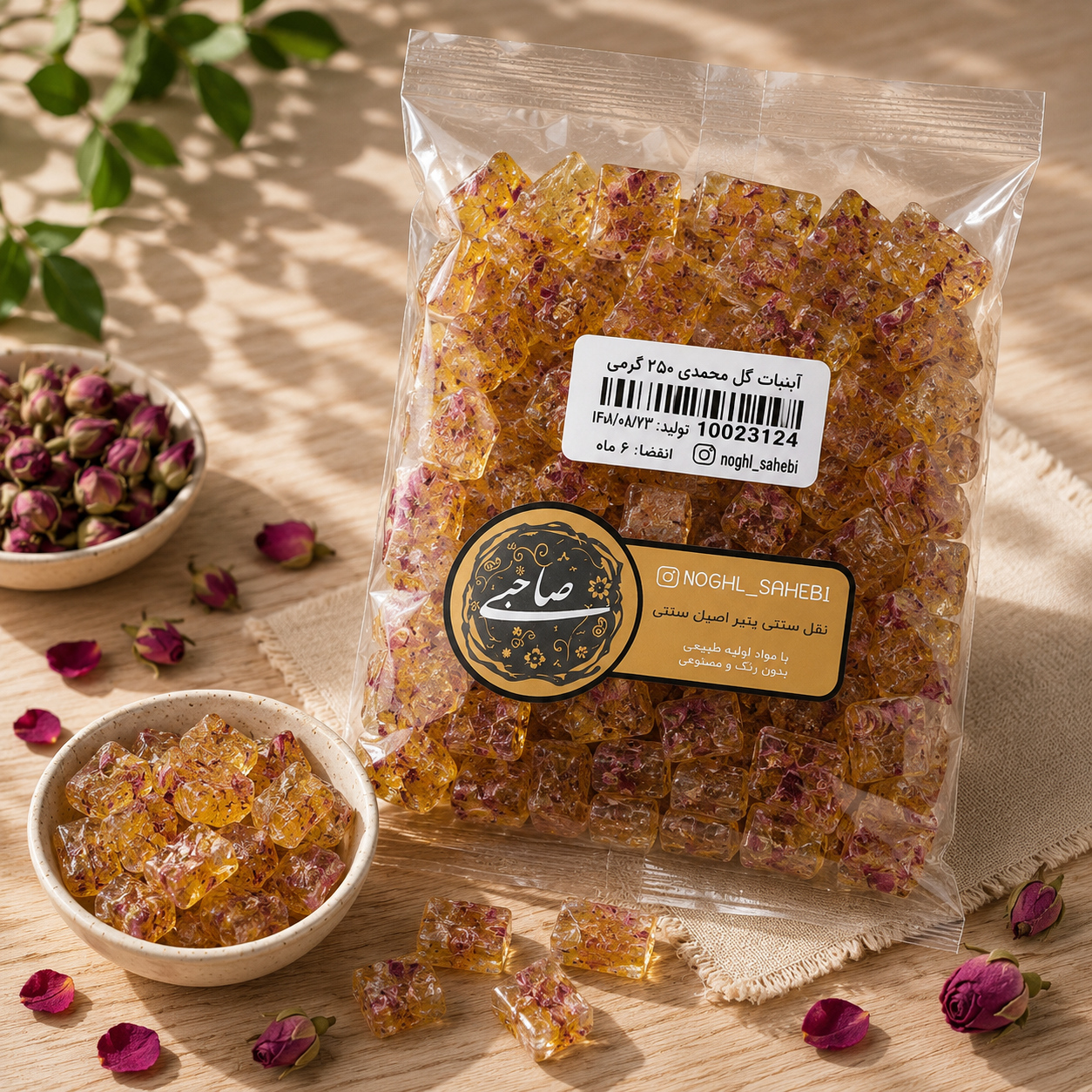 آبنبات قیچی گلمحمدی 250 گرمی